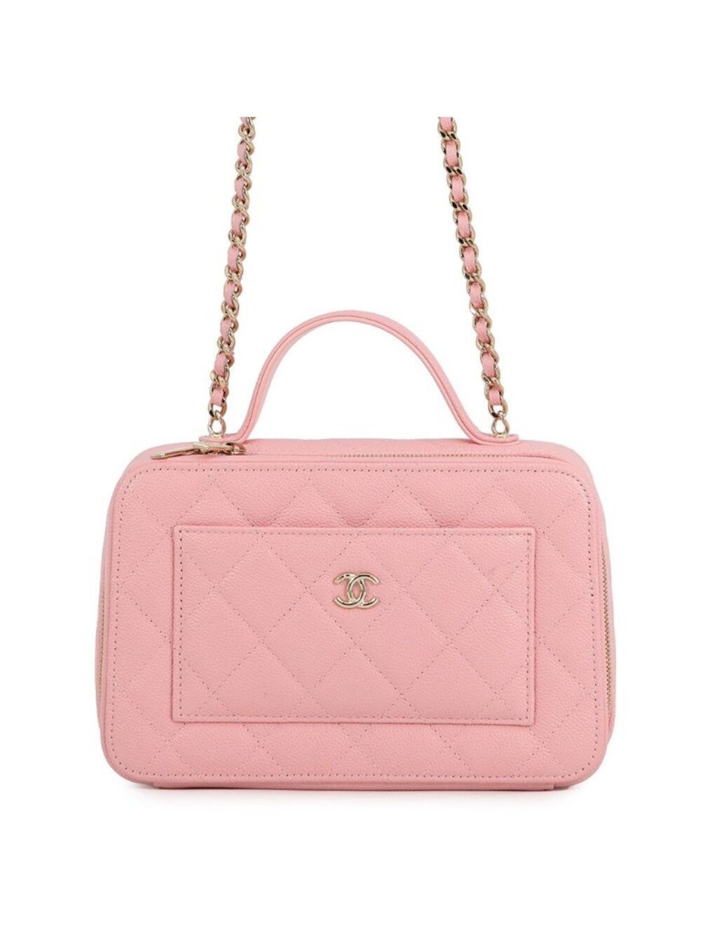 Chanel Chain Shoulder Bag CC Logo Quilted Vanity Caviar Leather
